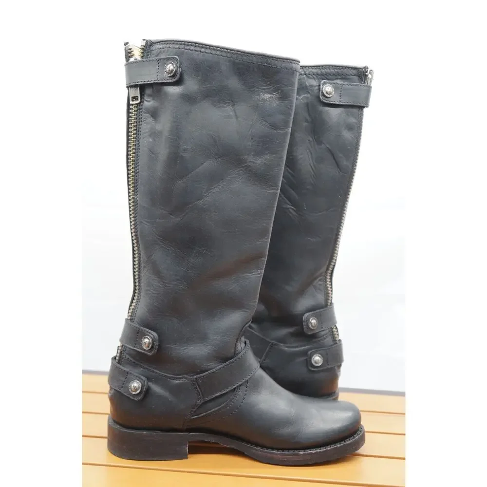Frye Leather Womens Boots Veronica Back Zip Leather size 6.5B - Picture 5 of 9